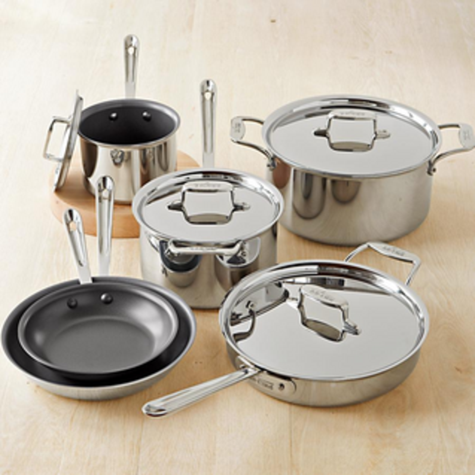 All-Clad d5 Stainless-Steel Nonstick 10-Piece Cookware Set | Williams All Clad D5 Stainless Steel 10 Piece Set